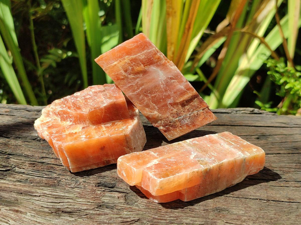 Natural Rhombohedral Sunset Orange Calcite Specimens x 24 From Spitzkop, Namibia - Toprock Gemstones and Minerals 