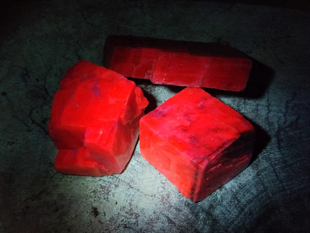 Natural Rhombohedral Sunset Orange Calcite Specimens x 24 From Spitzkop, Namibia - Toprock Gemstones and Minerals 