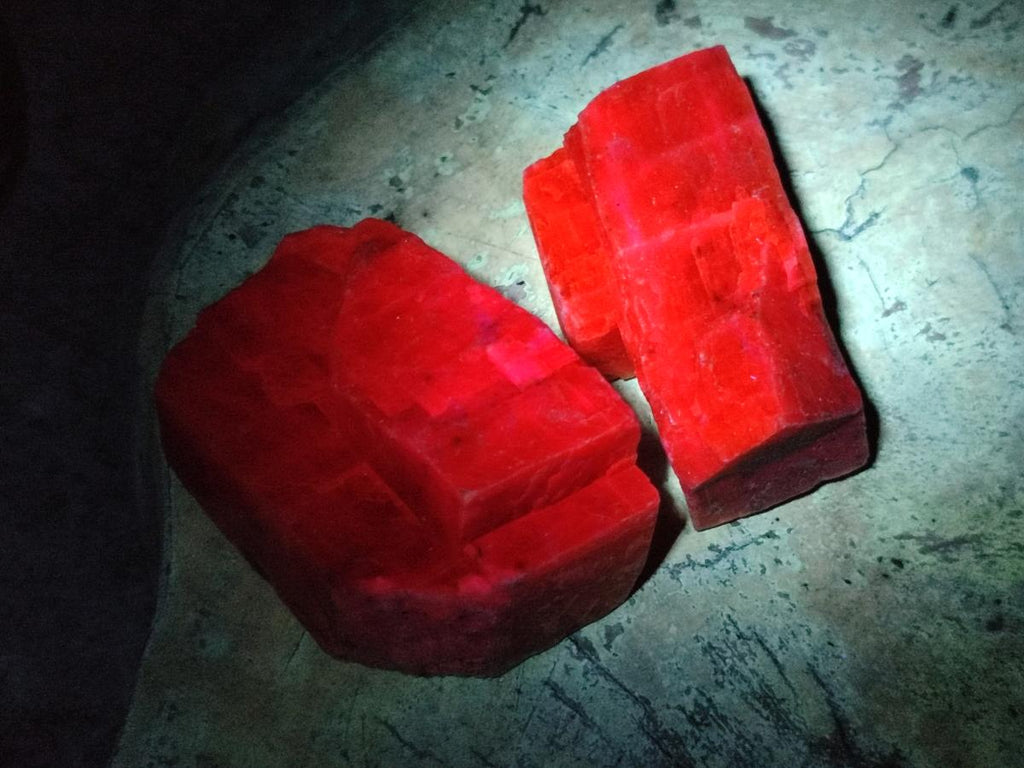 Natural Rhombohedral Sunset Orange Calcite Specimens x 24 From Spitzkop, Namibia - Toprock Gemstones and Minerals 