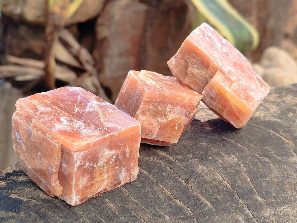 Natural Rhombohedral Sunset Orange Calcite Specimens x 24 From Spitzkop, Namibia - Toprock Gemstones and Minerals 