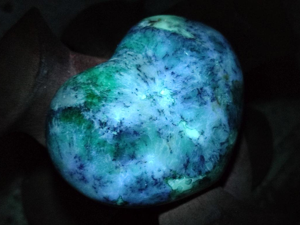 Polished White Dendritic Opal Hearts x 12 From Moralambo, Madagascar - Toprock Gemstones and Minerals 