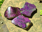 Polished On One Side Metallic Purpurite Specimens x 3 From Erongo Namibia - Toprock Gemstones and Minerals 