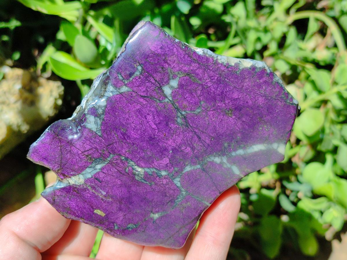 Polished On One Side Metallic Purpurite Specimens x 3 From Erongo Namibia - Toprock Gemstones and Minerals 