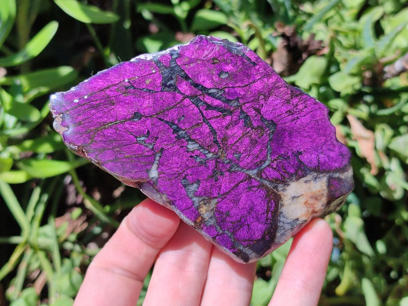 Polished On One Side Metallic Purpurite Specimens x 3 From Erongo Namibia - Toprock Gemstones and Minerals 