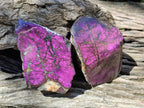 Polished On One Side Metallic Purpurite Specimens x 3 From Erongo Namibia - Toprock Gemstones and Minerals 