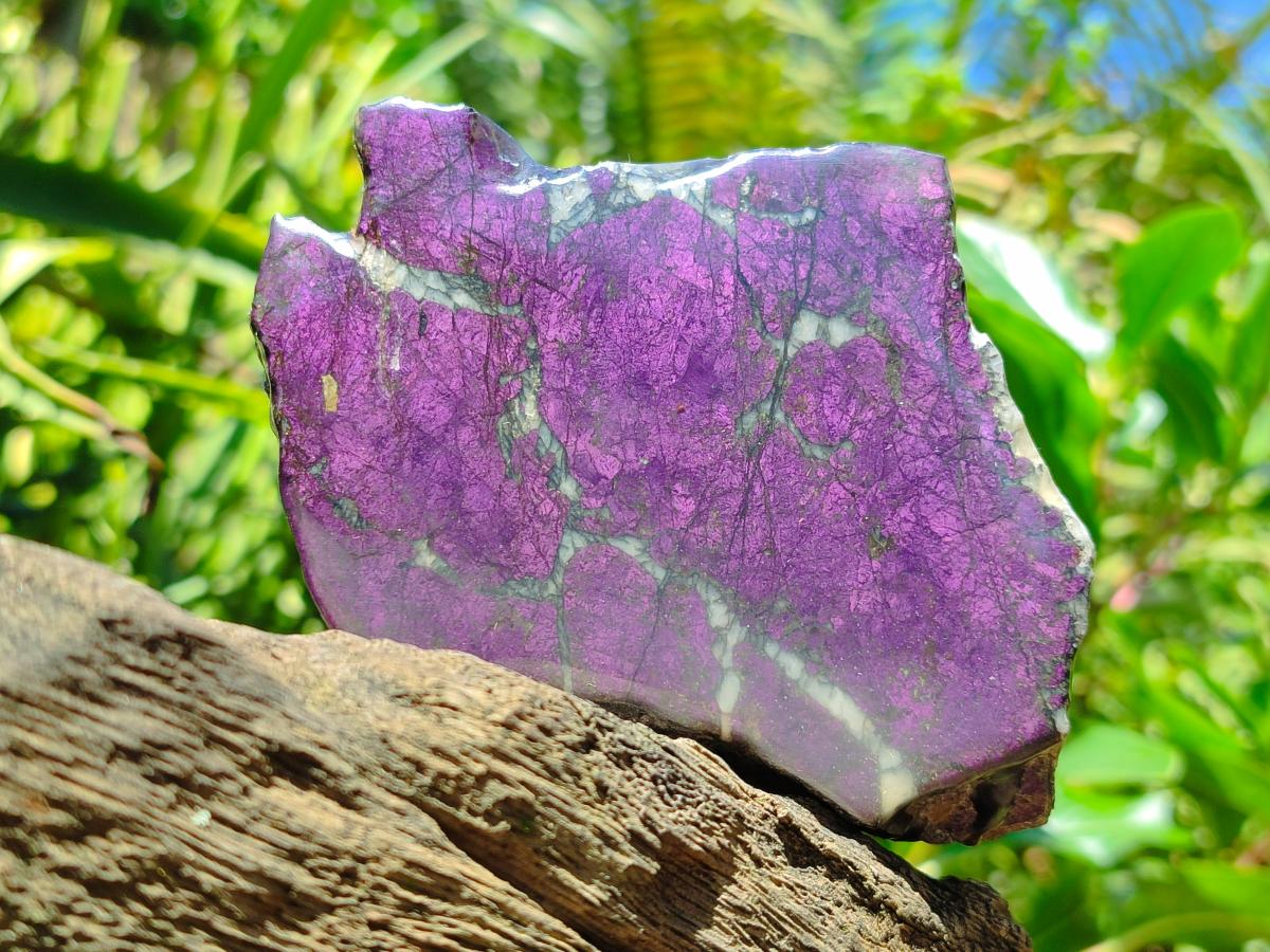 Polished On One Side Metallic Purpurite Specimens x 3 From Erongo Namibia - Toprock Gemstones and Minerals 