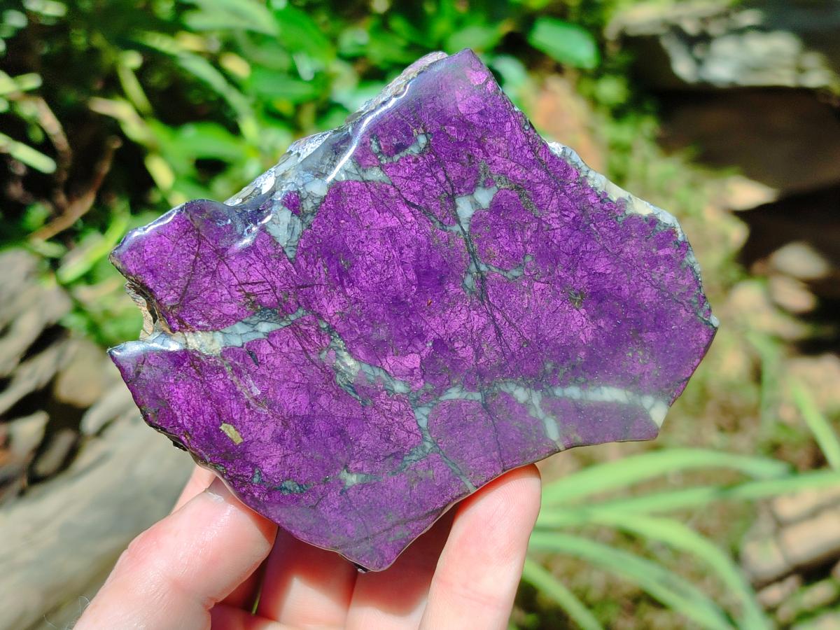 Polished On One Side Metallic Purpurite Specimens x 3 From Erongo Namibia - Toprock Gemstones and Minerals 