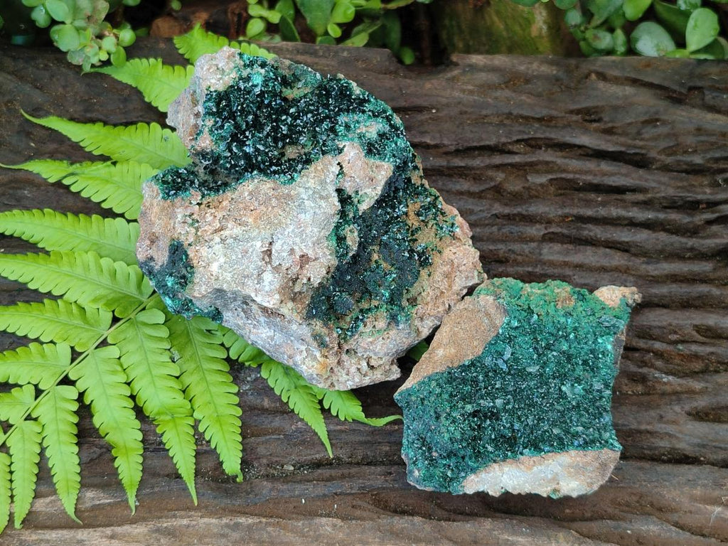 Natural Crystalline Malachite Specimens x 2 From Tenke Fungurume, Congo - Toprock Gemstones and Minerals 