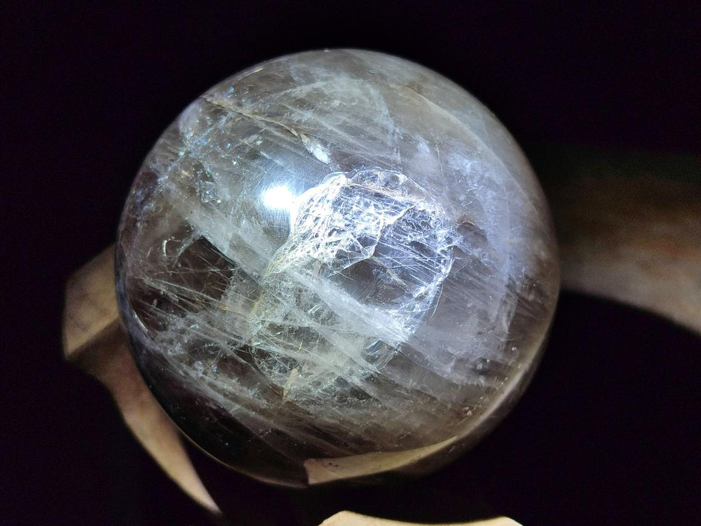 Polished Smokey Window Quartz Spheres x 2 From Madagascar - Toprock Gemstones and Minerals 