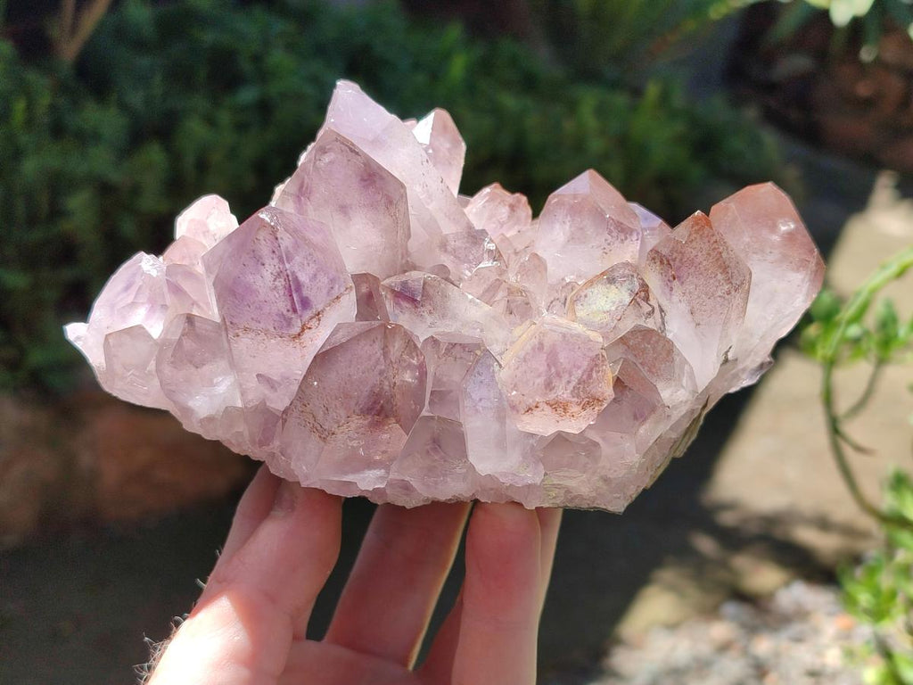 Natural Jacaranda Amethyst Crystal Clusters x 3 From Mumbwa, Zambia - Toprock Gemstones and Minerals 