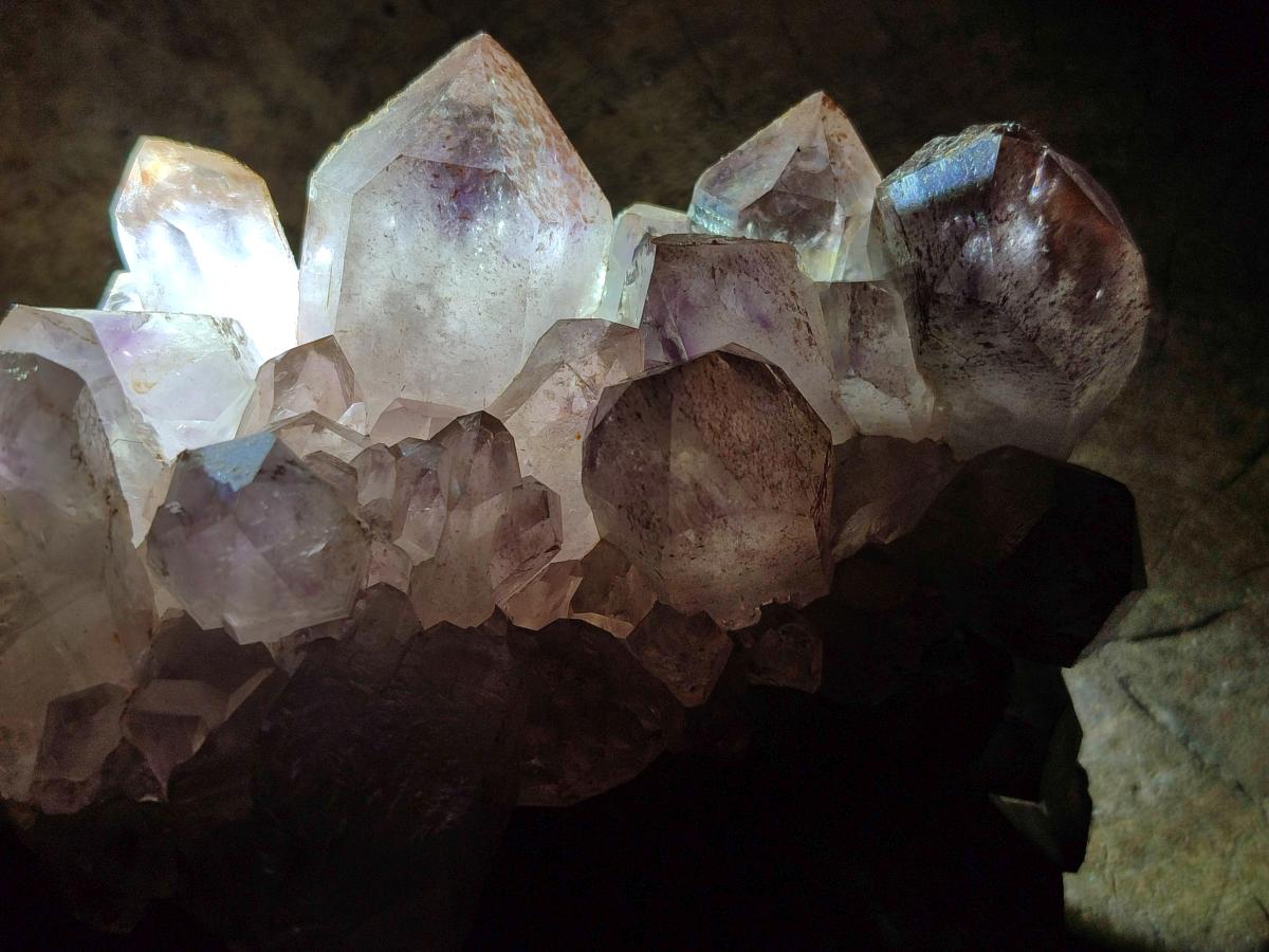 Natural Jacaranda Amethyst Crystal Clusters x 3 From Mumbwa, Zambia - Toprock Gemstones and Minerals 
