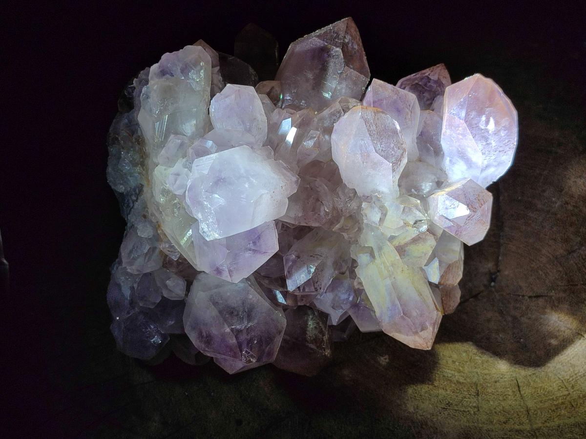 Natural Jacaranda Amethyst Crystal Clusters x 3 From Mumbwa, Zambia - Toprock Gemstones and Minerals 
