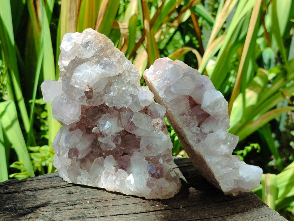 Natural Jacaranda Amethyst Crystal Clusters x 3 From Mumbwa, Zambia - Toprock Gemstones and Minerals 