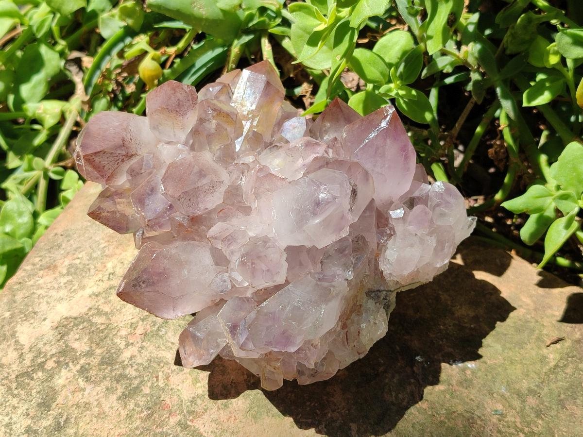 Natural Jacaranda Amethyst Crystal Clusters x 3 From Mumbwa, Zambia - Toprock Gemstones and Minerals 