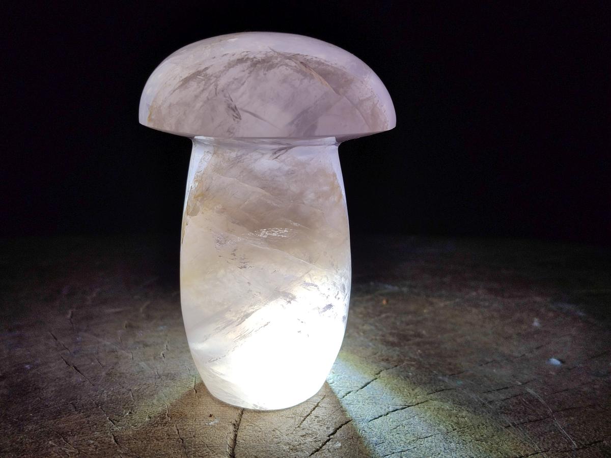 Polished Gemmy Rose Quartz Mushrooms x 3 From Madagascar - Toprock Gemstones and Minerals 