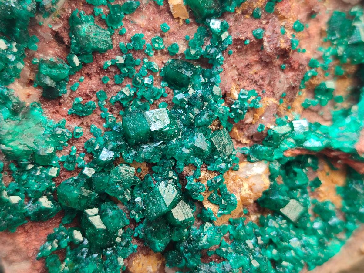 Natural Large Dioptase on Dolomite Specimen x 1 From Likasi, Congo - Toprock Gemstones and Minerals 