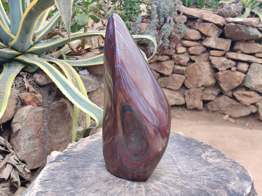 Polished XL Banded Tiger Iron Standing Free Form x 1 From South Africa - Toprock Gemstones and Minerals 