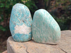 Polished Amazonite Standing Free Forms x 12 From Zimbabwe - Toprock Gemstones and Minerals 