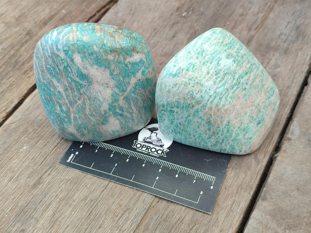 Polished Amazonite Standing Free Forms x 12 From Zimbabwe - Toprock Gemstones and Minerals 