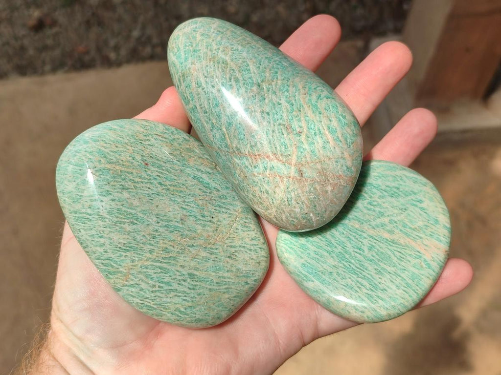 Polished Amazonite Standing Free Forms x 12 From Zimbabwe - Toprock Gemstones and Minerals 