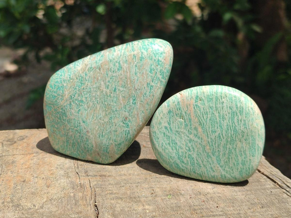 Polished Amazonite Standing Free Forms x 12 From Zimbabwe - Toprock Gemstones and Minerals 