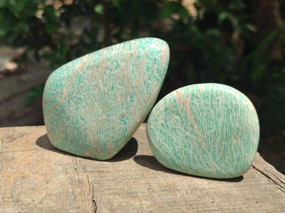 Polished Amazonite Standing Free Forms x 12 From Zimbabwe - Toprock Gemstones and Minerals 