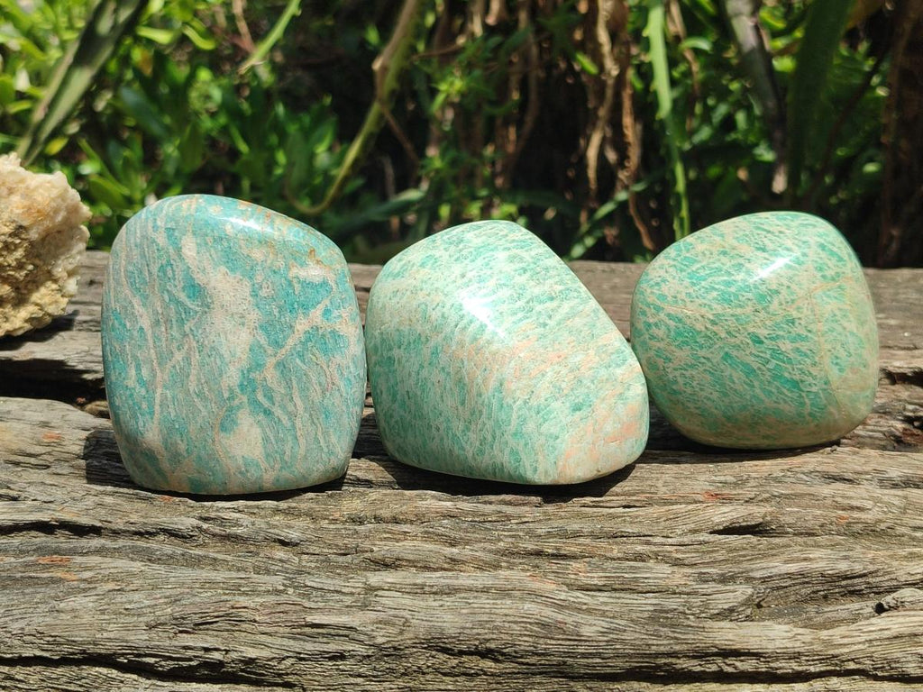 Polished Amazonite Standing Free Forms x 12 From Zimbabwe - Toprock Gemstones and Minerals 