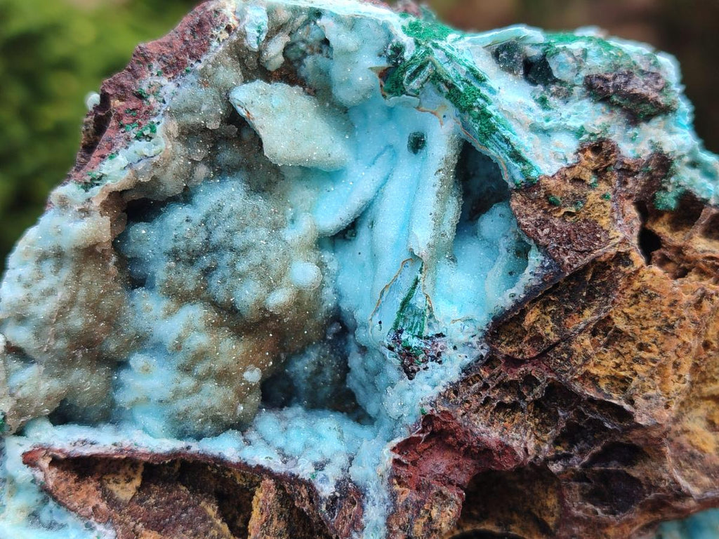 Natural Drusy Coated Chrysocolla with Malachite Pseudomorph Specimens x 3 From Lupoto Mine, Congo - Toprock Gemstones and Minerals 