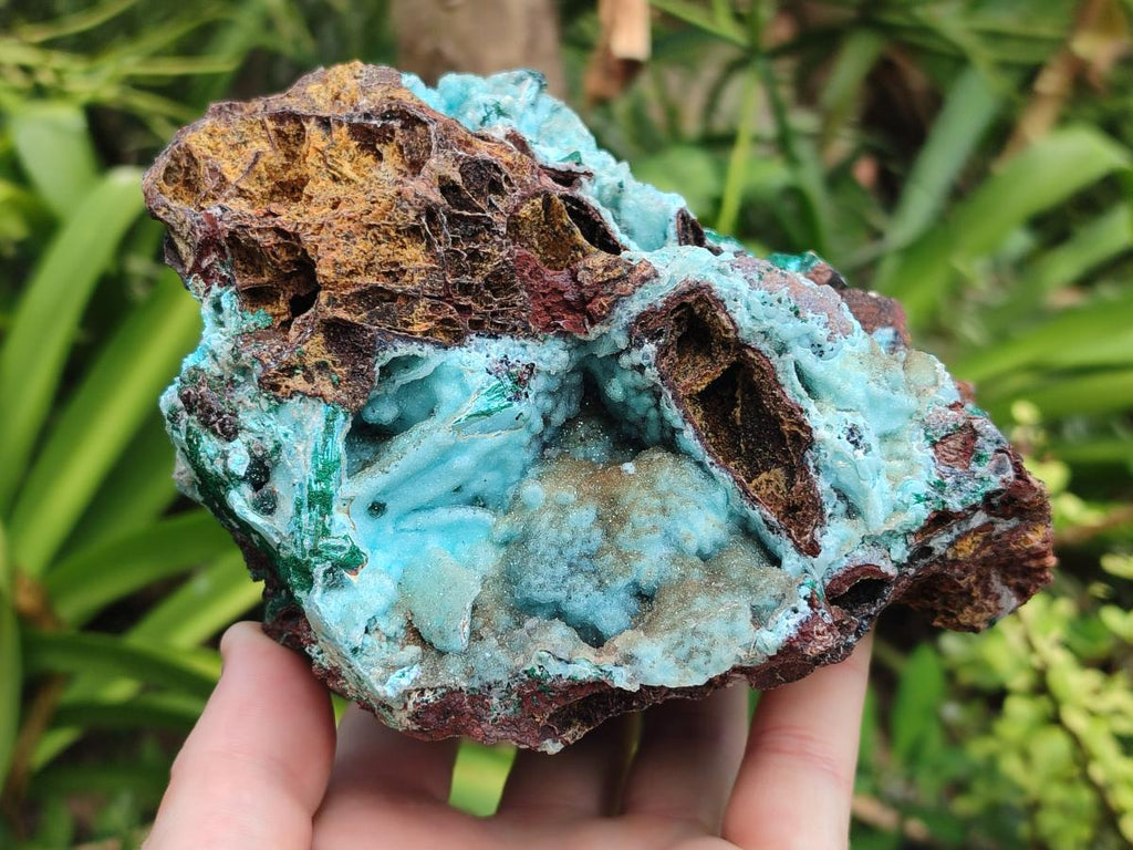Natural Drusy Coated Chrysocolla with Malachite Pseudomorph Specimens x 3 From Lupoto Mine, Congo - Toprock Gemstones and Minerals 