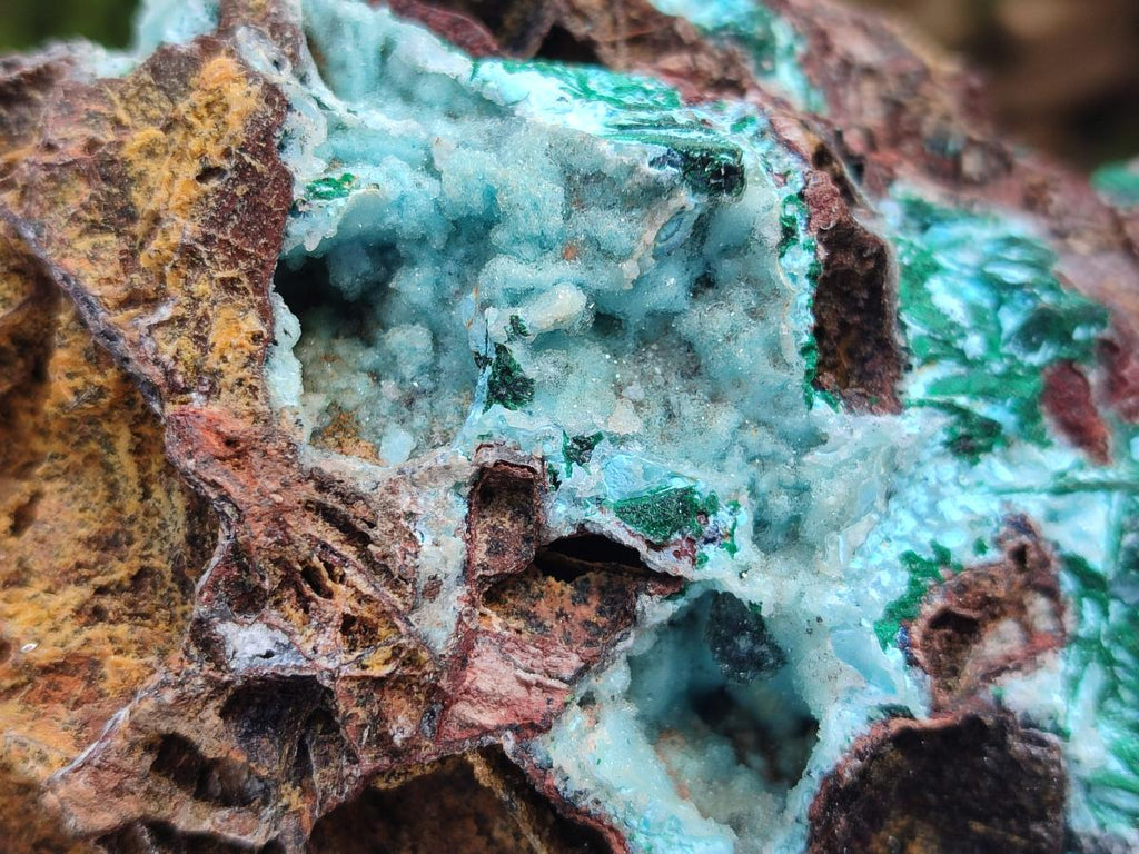Natural Drusy Coated Chrysocolla with Malachite Pseudomorph Specimens x 3 From Lupoto Mine, Congo - Toprock Gemstones and Minerals 