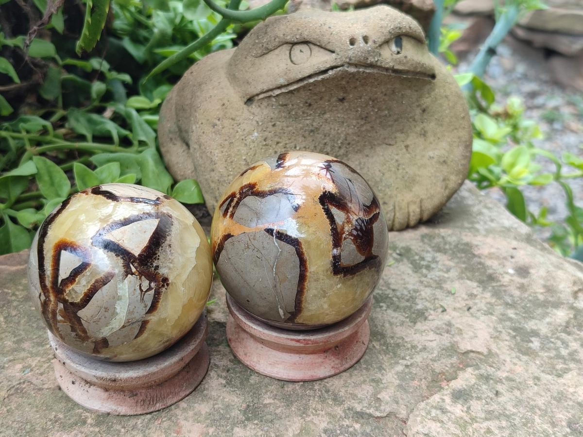 Polished Septerye Spheres x 4 From Mahajanga, Madagascar - Toprock Gemstones and Minerals 