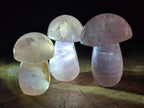 Polished Gemmy Rose Quartz Mushrooms x 6 From Madagascar - Toprock Gemstones and Minerals 