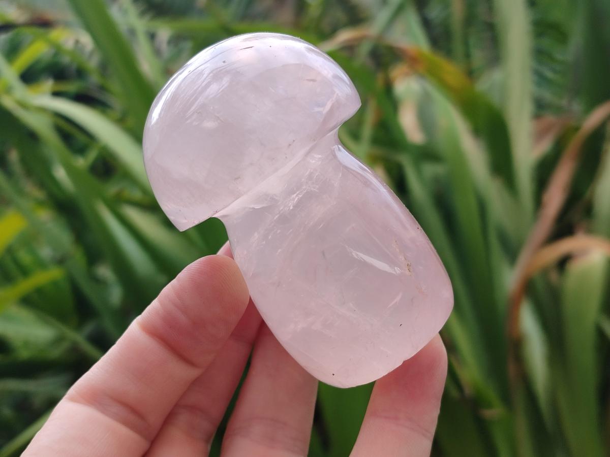 Polished Gemmy Rose Quartz Mushrooms x 6 From Madagascar - Toprock Gemstones and Minerals 