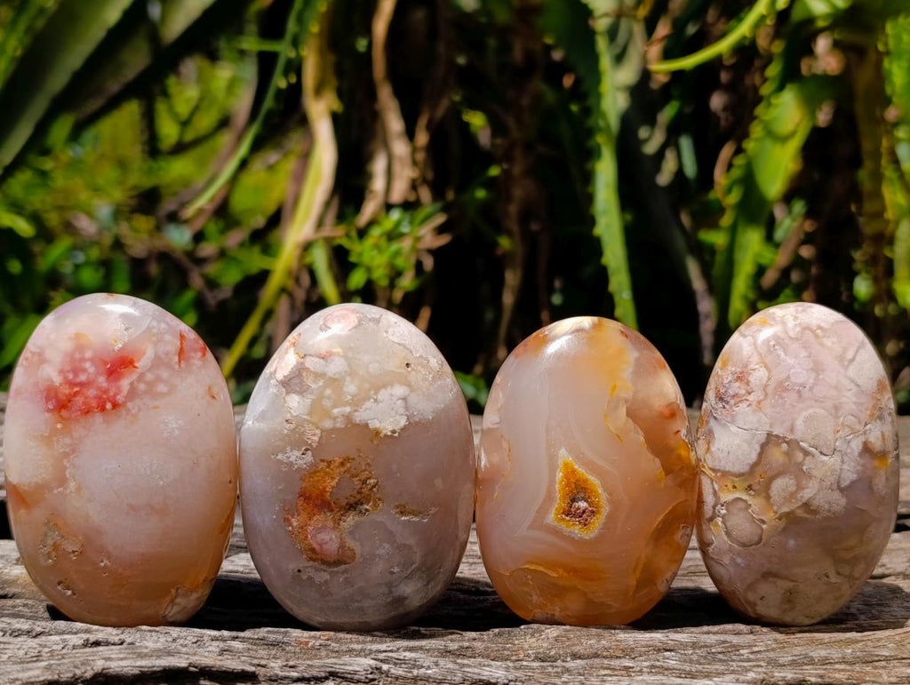 Polished Flower Agate Palm Stones x 24 From Antsahalova, Madagascar - Toprock Gemstones and Minerals 