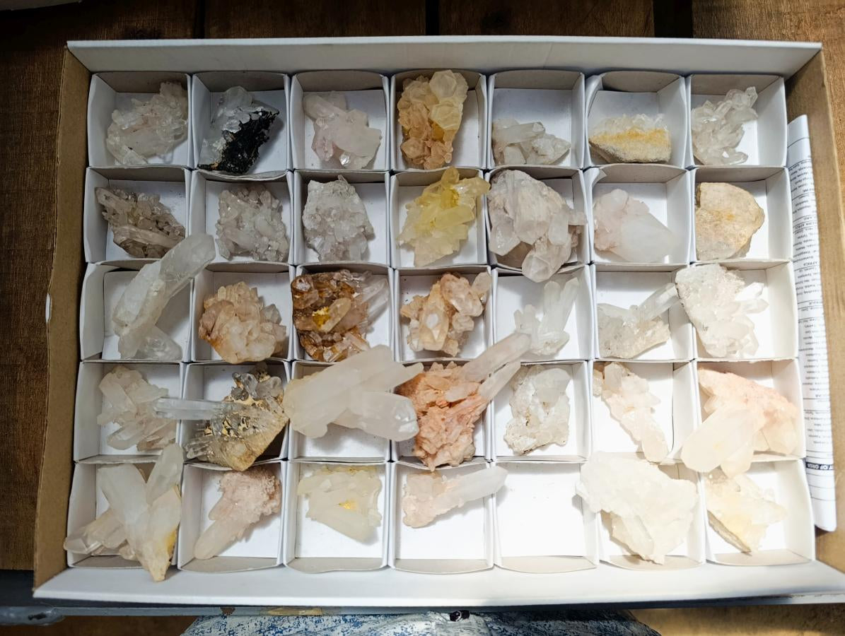 Natural Clear Quartz Crystals and Clusters x 35 From Madagascar - Toprock Gemstones and Minerals 
