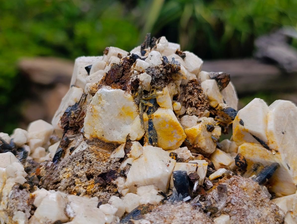 Natural Large Feldspar with Aegirine Crystal x 1 From Zomba, Malawi