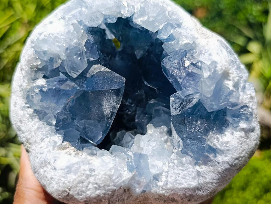Natural Large Blue Celestite Geode Specimen x 1 From Sakoany, Madagascar - Toprock Gemstones and Minerals 