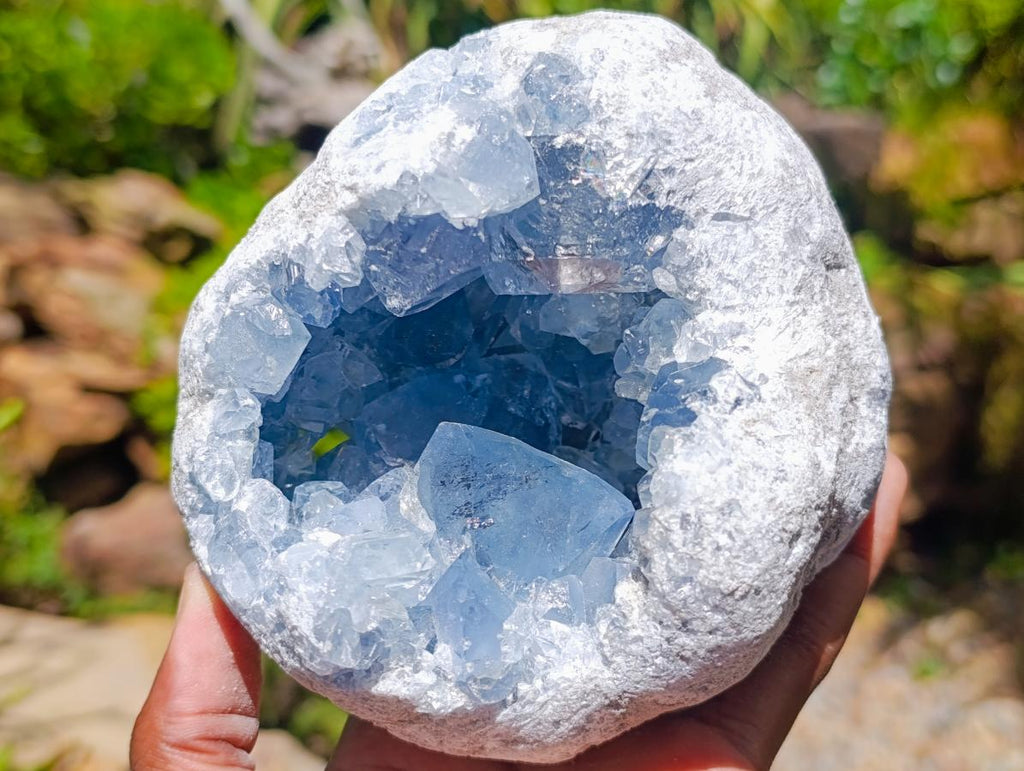Natural Large Blue Celestite Geode Specimen x 1 From Sakoany, Madagascar - Toprock Gemstones and Minerals 