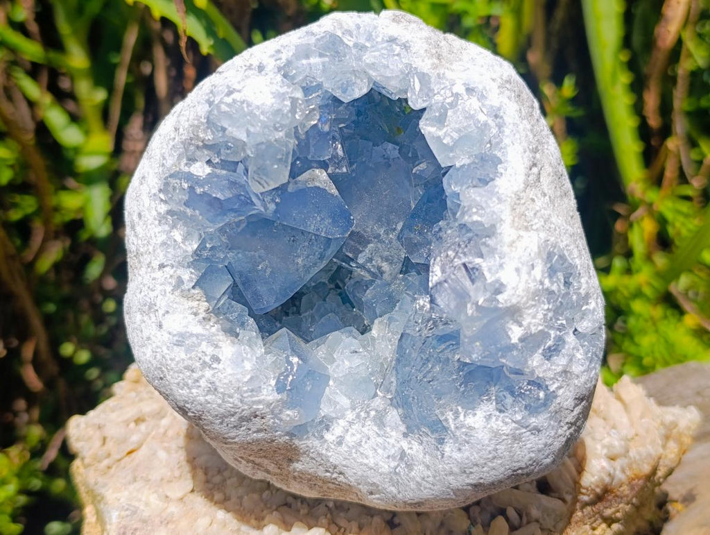 Natural Large Blue Celestite Geode Specimen x 1 From Sakoany, Madagascar - Toprock Gemstones and Minerals 
