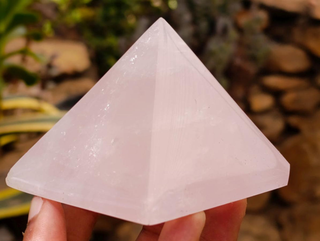 Polished Gemmy Rose Quartz Pyramids x 4 From Madagascar - Toprock Gemstones and Minerals 