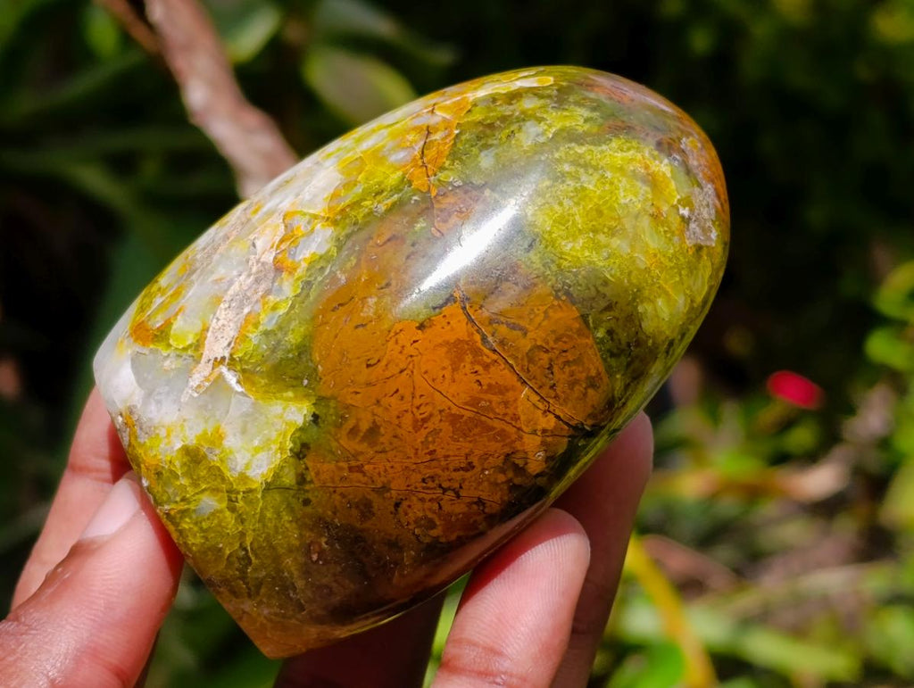 Polished Green Opal Standing Free Forms x 6 From Betroka, Madagascar - Toprock Gemstones and Minerals 