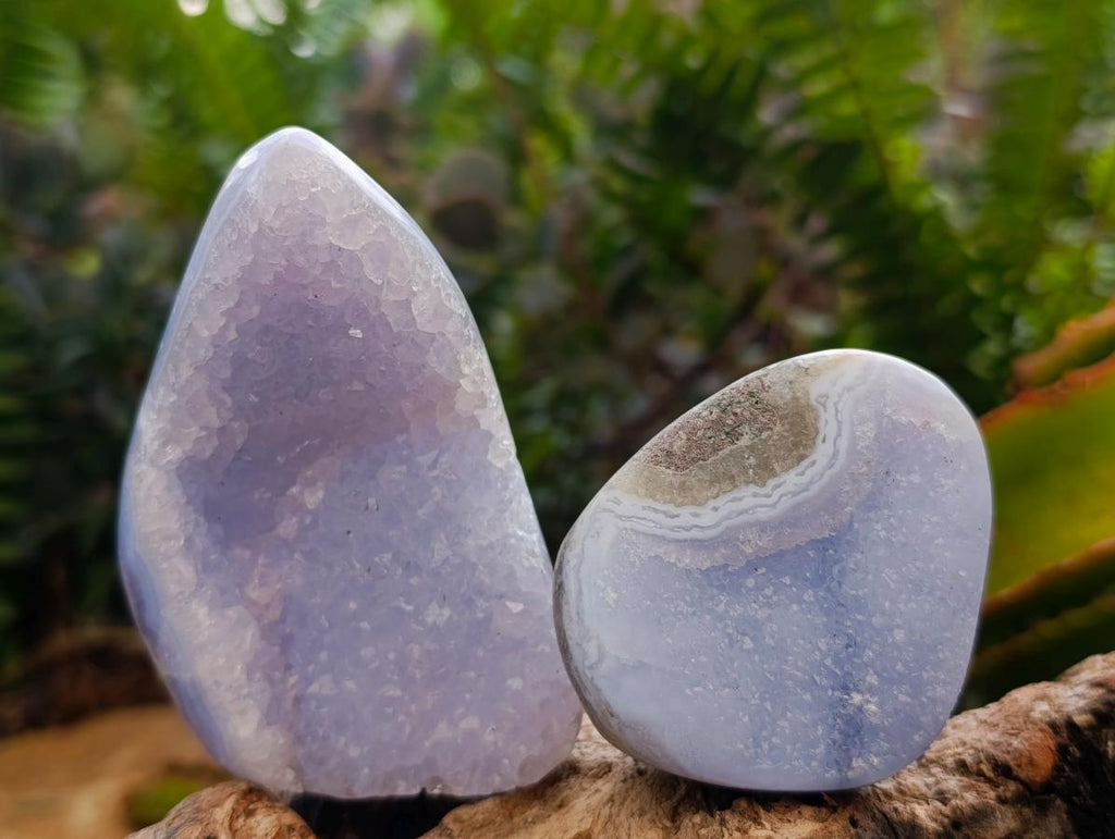 Polished Blue Lace Agate Mixed Free Forms x 6 From Nsanje, Malawi - Toprock Gemstones and Minerals 