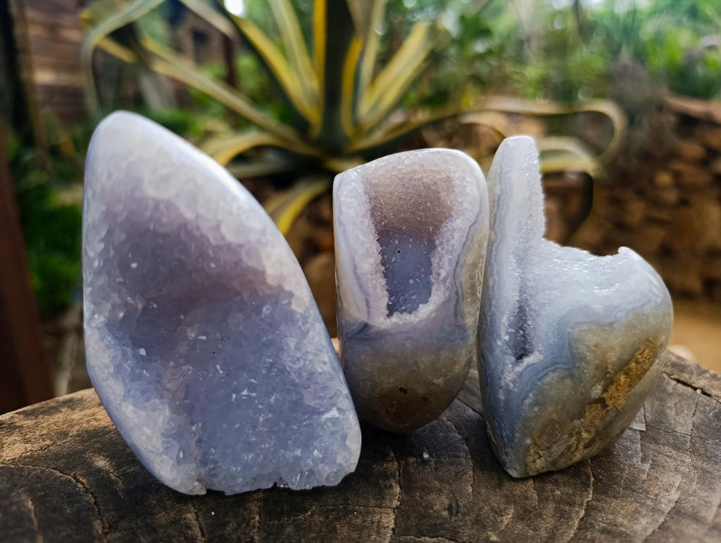 Polished Blue Lace Agate Mixed Free Forms x 6 From Nsanje, Malawi - Toprock Gemstones and Minerals 