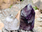 Polished Smokey Amethyst Window Crystals x 7 From Akansobe, Madagascar - Toprock Gemstones and Minerals 