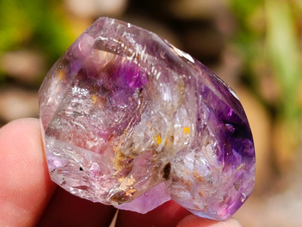 Polished Smokey Amethyst Window Crystals x 7 From Akansobe, Madagascar - Toprock Gemstones and Minerals 