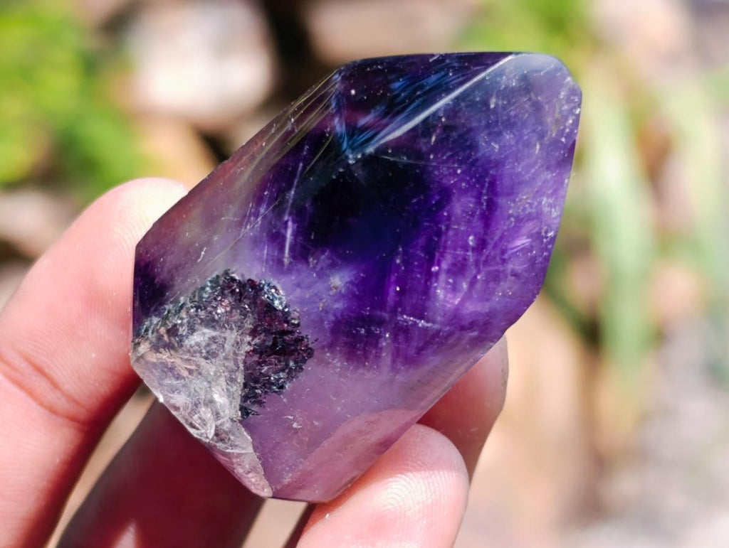 Polished Smokey Amethyst Window Crystals x 7 From Akansobe, Madagascar - Toprock Gemstones and Minerals 