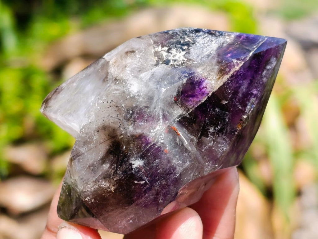 Polished Smokey Amethyst Window Crystals x 7 From Akansobe, Madagascar - Toprock Gemstones and Minerals 