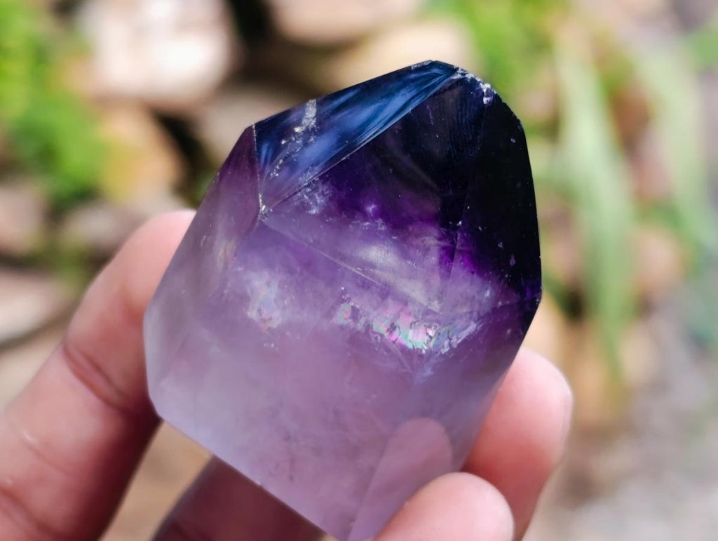 Polished Smokey Amethyst Window Crystals x 7 From Akansobe, Madagascar - Toprock Gemstones and Minerals 