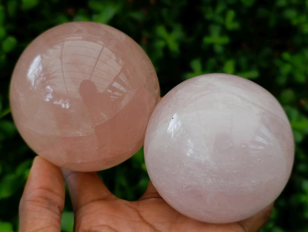 Polished Gemmy Star Rose Quartz Spheres x 4 From Madagascar