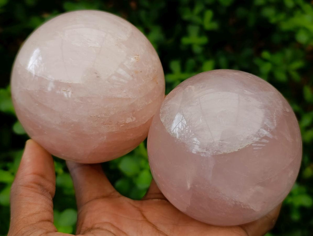 Polished Gemmy Star Rose Quartz Spheres x 4 From Madagascar